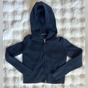 Brandy Melville Blue Zip Up Sweater